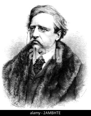 Baron Nils Adolf Erik Nordenskiöld, 1832-1901, baron finlandais, géologue, minéralogue et explorateur de l'Arctique / Baron Nils Adolf Erik Nordenskiöld, 1832-1901, finnischer Baron, Geologe, Mineraloge und Polarforscher, Historisch, reproduction numérique améliorée d'un original du 19ème siècle / Revoraldem 19. Jahrhundert, Banque D'Images