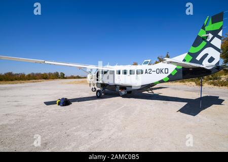 Vols aériens Mack à travers le Delta d'Okavango, au Botswana Banque D'Images