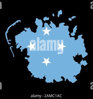 États fédérés de Micronésie carte drapeau vecteur Illustration de Vecteur