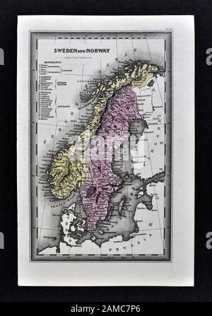 1834 Carey Carte de Stockholm Suède Norvège Scandinavie Europe Banque D'Images