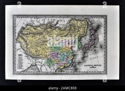 1834 Carey Carte de Chine Japon Corée Asie Mongolie Banque D'Images