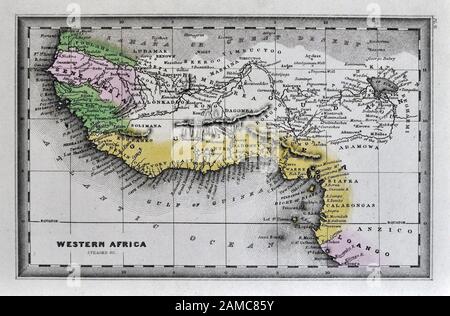 1834 Carey Site de l'Afrique de l'ouest des côtes d'Ivoire esclave Biafra Guinée Sénégambie Ashanti Dahomey Loango Soudan Banque D'Images