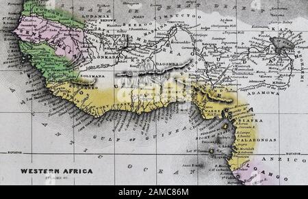 1834 Carey Site de l'Afrique de l'ouest des côtes d'Ivoire esclave Biafra Guinée Sénégambie Ashanti Dahomey Loango Soudan Banque D'Images