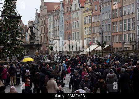 Une journée bien remplie sur le long Market - Długi Targ ou Langer Markt à Gdańsk Pologne Banque D'Images