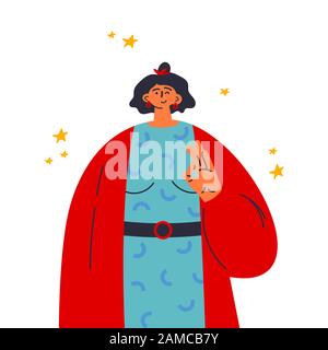 La femme affiche le signe de la main ok.langue Gesture Illustration de Vecteur