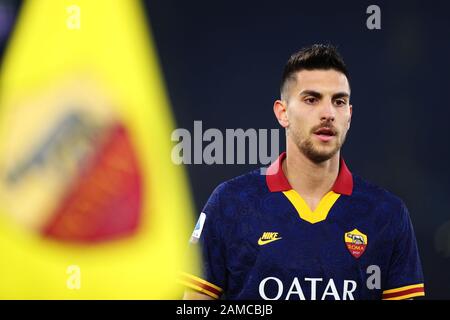 Rome, Italie. 12 janvier 2020. Lorenzo Pellegrini de Roma réagit lors du championnat italien Serie UN match de football entre AS Roma et Juventus le 12 janvier 2020 à Stadio Olimpico à Rome, Italie - photo Federico Proietti/ESPA-Imaes crédit: Agence photographique sportive européenne/Alay Live News Banque D'Images