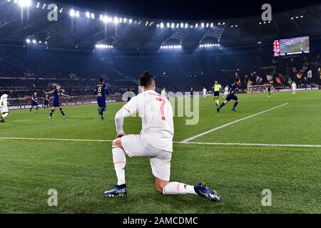 Roma, Italie. 12 janvier 2020. Cristiano Ronaldo de Juventus lors du match de Serie ENTRE Roma et Juventus à Stadio Olimpico, Rome, Italie, le 12 janvier 2020. Crédit: Giuseppe Maffia/Alay Live News Banque D'Images