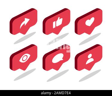 Bulles isométriques de message Illustration de Vecteur