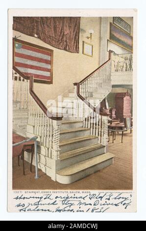 Stairway, Essex Institute, Salem, Mass Postcard numéro de série: 13271 dernière série publiée principalement à partir d'images appartenant à l'entreprise ou commandées par l'entreprise.; Stairway, Essex Institute, Salem, Mass. Banque D'Images