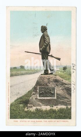 Statue de John Burns, Gettysburg, Pa Numéro de série de la carte postale : 7233 1903-1904; Statue de John Burns, Gettysburg, Pa. Banque D'Images