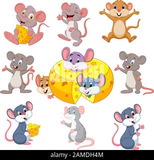 Funny Cartoon collection souris set Illustration de Vecteur