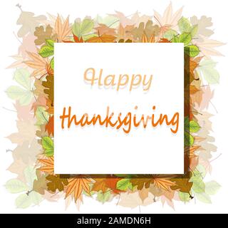 Bon script de Thanksgiving avec citrouilles et feuilles illustration vectorielle sur fond blanc. Illustration de Vecteur