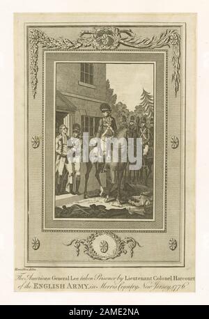 Le général américain Lee a été prisonnier par le lieutenant-colonel Harcourt de l'armée anglaise, à Morris Country (sic), New Jersey, 1776 Inclut des reproductions photomécaniques. Titre du calendrier de la collection Emmet. EM10997; le général américain Lee a été prisonnier par le lieutenant-colonel Harcourt de l'armée anglaise, dans Morris Country [sic], New Jersey, 1776. Banque D'Images