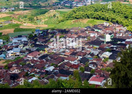 Village paisible de Wonosobo, Java centrale Banque D'Images