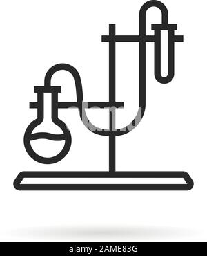 logo du tube de test d'expérience de laboratoire Illustration de Vecteur