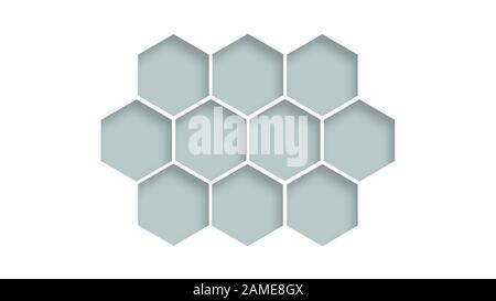 Illustration du concept géométrique blanc. Belle structure hexagonale. Papier peint blanc moderne abstrait Banque D'Images