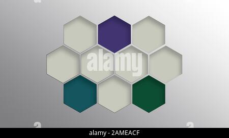 Contexte de structure des hexagones abstraits. Arrière-plan des formes géométriques Banque D'Images