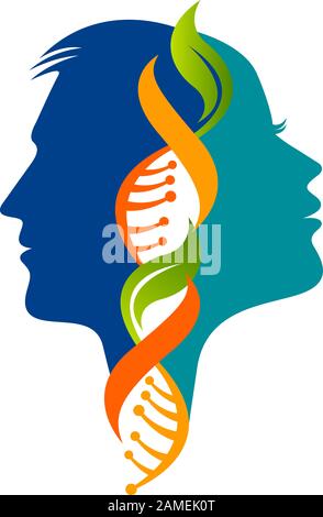 Logo ADN masculin et féminin Banque D'Images