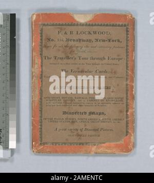 La tournée du voyageur à travers les États-Unis Est Entrée en acording à la Loi du Congrès, le 12 juillet 1822, par F. & R. Lockwood, de l'État de New York. Comprend un texte expliquant les règles du jeu. Carte conçue comme un jeu. Dotation nationale pour la subvention en sciences humaines pour l'accès aux premières cartes du littoral du Moyen-Atlantique. Publicité de l'éditeur collée sur le verso de l'étui sur la feuille 30 x 41 cm. Montée sur le mousseline avec la carte.; la tournée du voyageur à travers les États-Unis. Banque D'Images