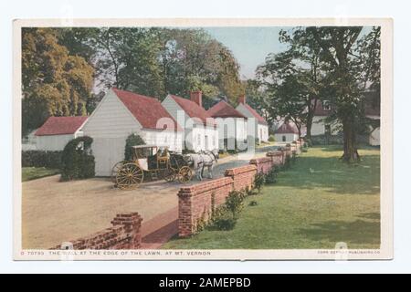 Le mur au bord de la pelouse, Mt Vernon, Va Postcard numéro de série: 70793 A Poursuivi la série 14000. Les séries 70000 publiées avec de grandes lacunes dans la numérotation peuvent représenter certaines cartes non numérotées.; le mur au bord de la pelouse, Mt. Vernon, Virginie Banque D'Images