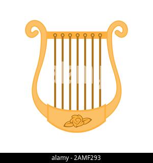L'icône est un instrument de musique du Harp isolé sur fond blanc. Image vectorielle Illustration de Vecteur