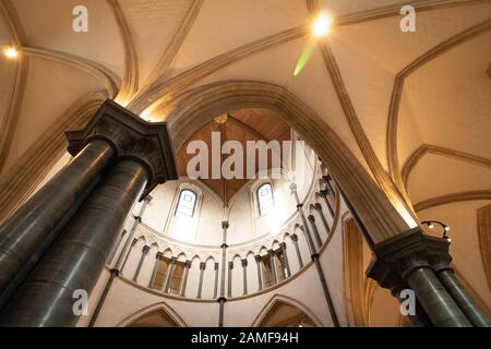 L'Église Du Temple, Le Temple, Le Centre De Londres, L'Église Mère De La Common Law. Connu pour ses liens avec les Templiers et Magna Carta. Banque D'Images