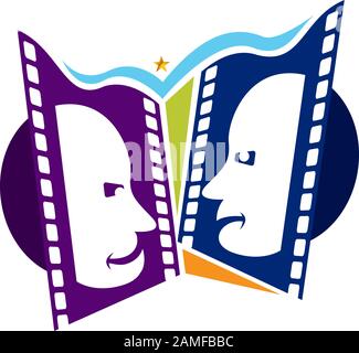 logo du masque de film Banque D'Images