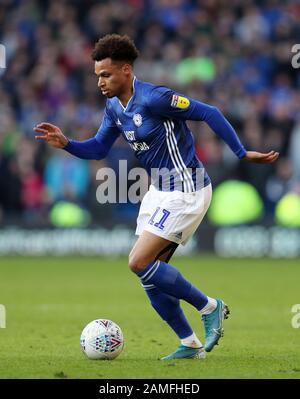 Josh Murphy de Cardiff City lors du match du championnat Sky Bet au stade de Cardiff City. Banque D'Images