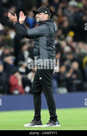 Londres, ANGLETERRE - 11 JANVIER un enchanté responsable de Liverpool Jurgen Klopp après avoir enregistré un nouveau record lors du match de la Premier League entre Tottenham Hotspur et Liverpool au stade Tottenham Hotspur, Londres le samedi 11 janvier 2020. (Crédit: Jon Bromley | MI News) la photographie ne peut être utilisée qu'à des fins de rédaction de journaux et/ou de magazines, licence requise à des fins commerciales crédit: Mi News & Sport /Alay Live News Banque D'Images