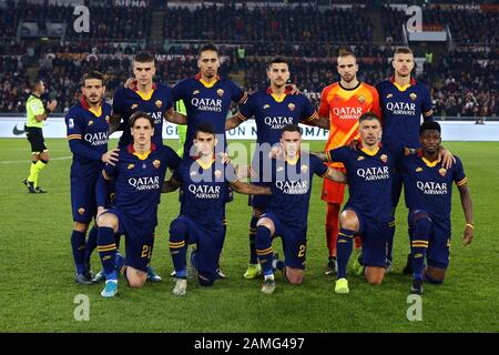 L'équipe ROM pose avant le championnat italien Serie UN match de football entre AS Roma et Juventus le 12 janvier 2020 à Stadio Olimpico à Rome, Italie - photo Federico Proietti/ESPA-Imaes Banque D'Images