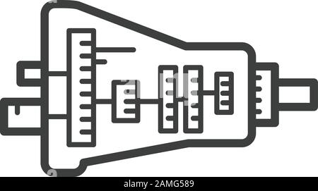 Icône de l'ensemble de transmission de voiture - symbole de boîte de vitesses pour l'entretien de réparation de la transmission de voiture Illustration de Vecteur