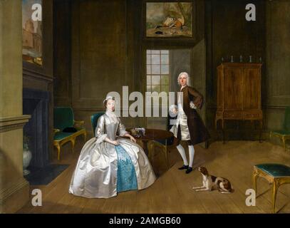 Arthur Devi, M. et Mme Atherton, portrait peint à l'huile sur toile vers 1743 Banque D'Images