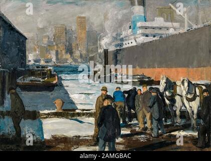 George Bellows, hommes des Docks, peinture, 1912 Banque D'Images