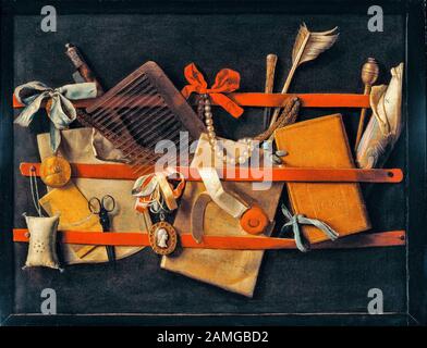 Samuel Dirksz van Hoogstraten, Tromp-l'oeil, peinture de la vie, 1664 Banque D'Images