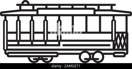 Icône de ligne de téléphérique de San Francisco. Symbole vectoriel des transports publics. Illustration de Vecteur