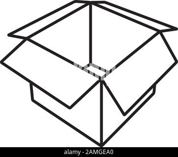 Icône de contour de boîte en carton vide. Symbole vectoriel vide. Illustration de Vecteur