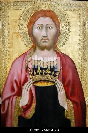 Italie Ligurie la Spezia: Musée civique Amedeo Lia: Taddeo di Bartolo: Christ tenant la couronne. Sienne XIII siècle Banque D'Images