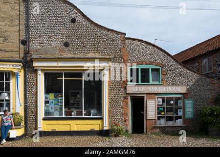 CLEY Smokehouse Fishmonger dans le village De Cley Next The Sea, North Norfolk, Royaume-Uni Banque D'Images