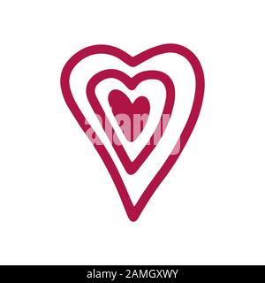 Carte de vœux Saint Valentin. Cœur rouge. Illustration vectorielle EPS 10. Illustration de Vecteur