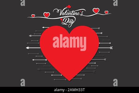Affiche Happy Valentines Day, illustration vectorielle Illustration de Vecteur