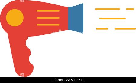 Icône sèche-cheveux. Élément plat simple de la collection domestique. Icône de sèche-cheveux créative pour les modèles, les logiciels et les applications Illustration de Vecteur