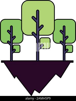 plantes arborescentes sur terrain dans un fond blanc illustration vectorielle Illustration de Vecteur