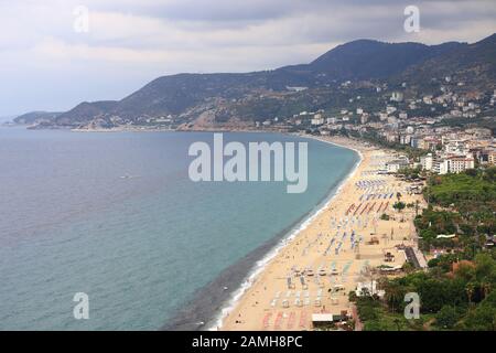 Plage de la ville d'Alanya en Turquie, en septembre, Banque D'Images