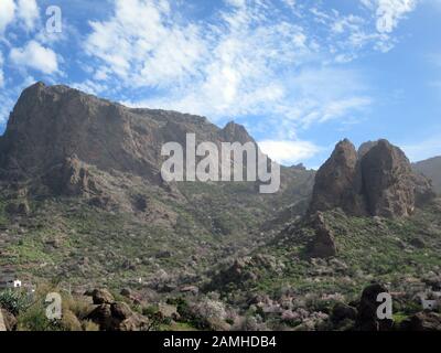 Wanderung vom Cruz Lanos de la Pez nach la Culata, Tejeda, Gran Canaria, Kanaren, espagnol Banque D'Images