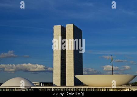 Congresso Nacional, Eixo Monumental, Brasília, Df, Brésil Banque D'Images