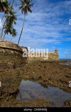 Ruines de la forteresse de Tapirandu, Morro de São Paulo, Ilha de Tinharé, Bahia, Brésil Banque D'Images