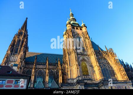 Cathédrale Saint-Vitus (Katedrála Sv. Víta), Prague, République Tchèque Banque D'Images