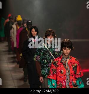 Milan, Italie. 12 janvier 2020. Msgm Automne/Hiver 2020/2021 Piste Pendant La Semaine De La Mode De Milan Hommes‚Äôs Janvier 2020 - Milan, Italie 12/01/2020 | Utilisation Dans Le Monde Crédit: Dpa/Alay Live News Banque D'Images