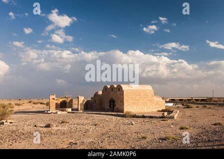 Qasr Amra, Qusayr Amra, château Programme Détalc, Zarqa, désert, la Jordanie, Moyen-Orient, Asie Banque D'Images