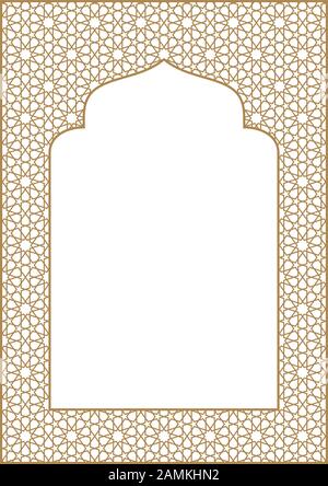 Cadre rectangulaire du motif arabe avec proportion de 4. Illustration de Vecteur